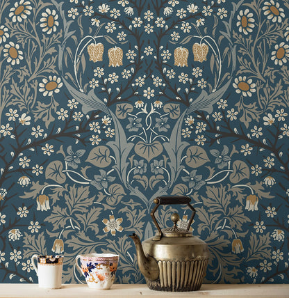 Victorian Garden Floral Vintage Prepasted Wallpaper