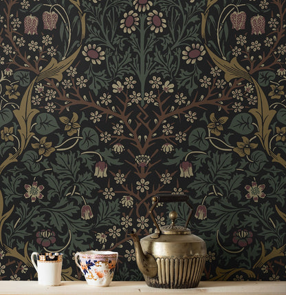Victorian Garden Floral Vintage Prepasted Wallpaper