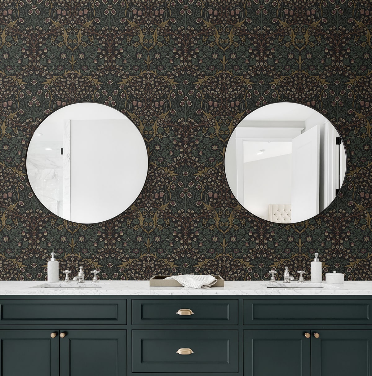 Victorian Garden Floral Vintage Prepasted Wallpaper