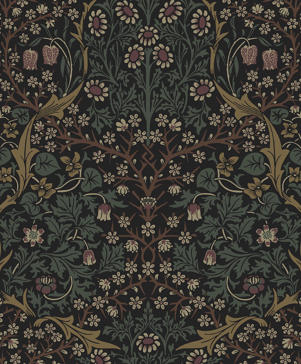 Victorian Garden Floral Vintage Prepasted Wallpaper