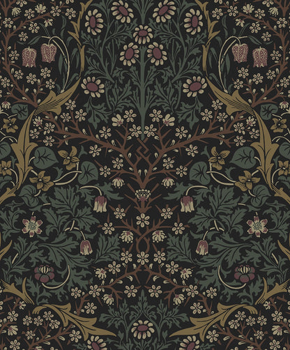 Victorian Garden Floral Vintage Prepasted Wallpaper