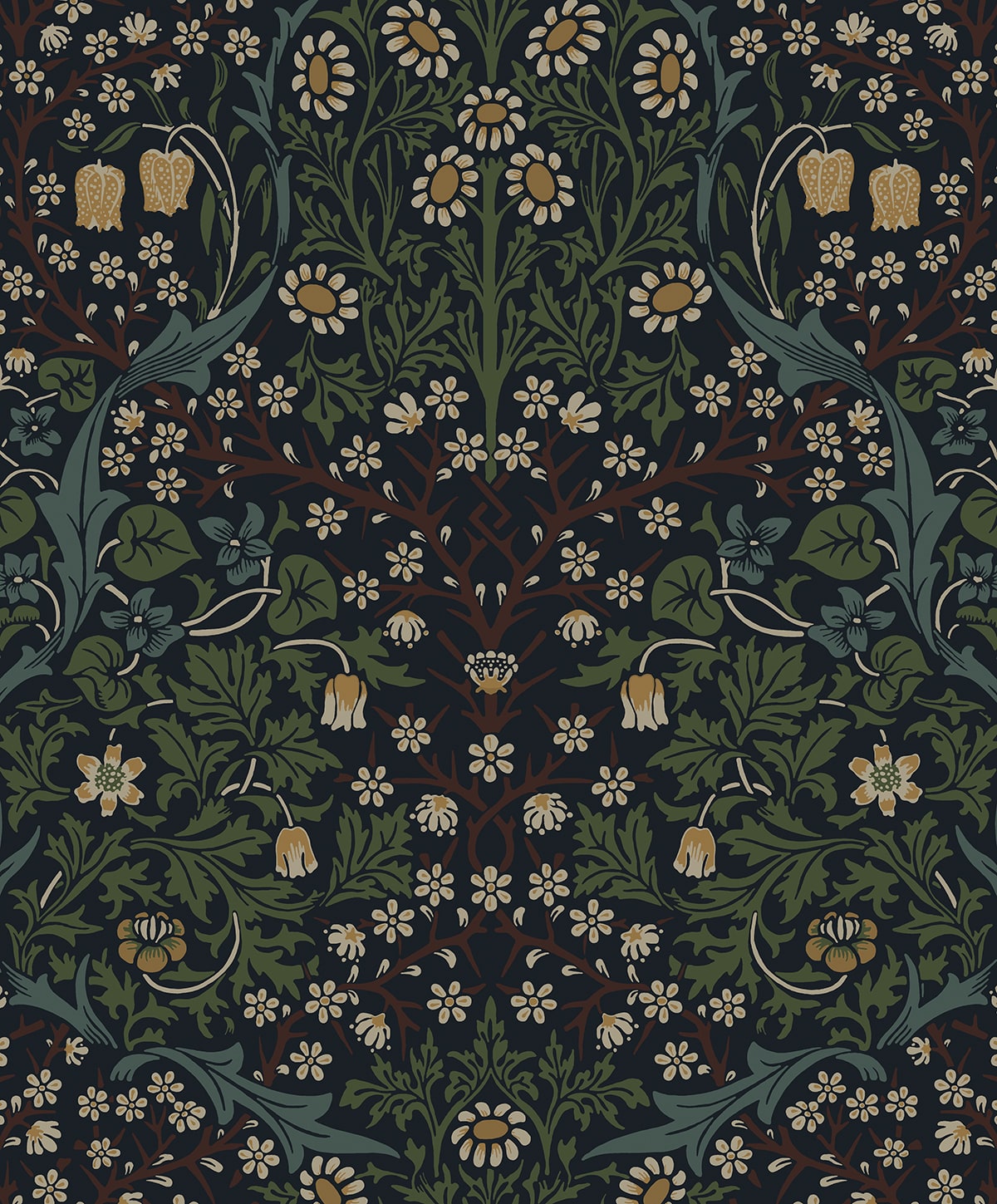 Victorian Garden Floral Vintage Prepasted Wallpaper
