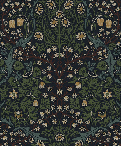 Victorian Garden Floral Vintage Prepasted Wallpaper