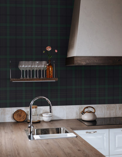 Tailor Plaid Prepasted Wallpaper
