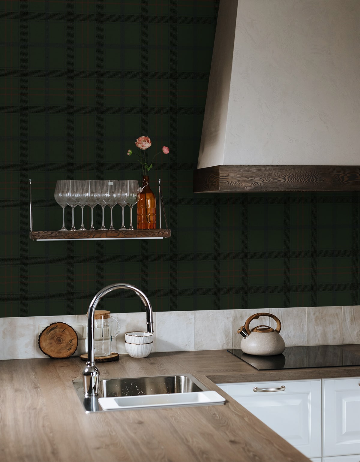 Tailor Plaid Prepasted Wallpaper