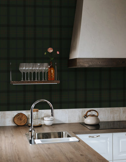 Tailor Plaid Prepasted Wallpaper