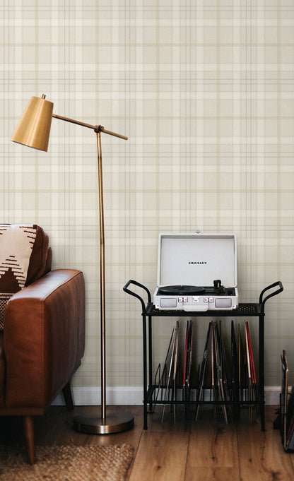 Tailor Plaid Prepasted Wallpaper