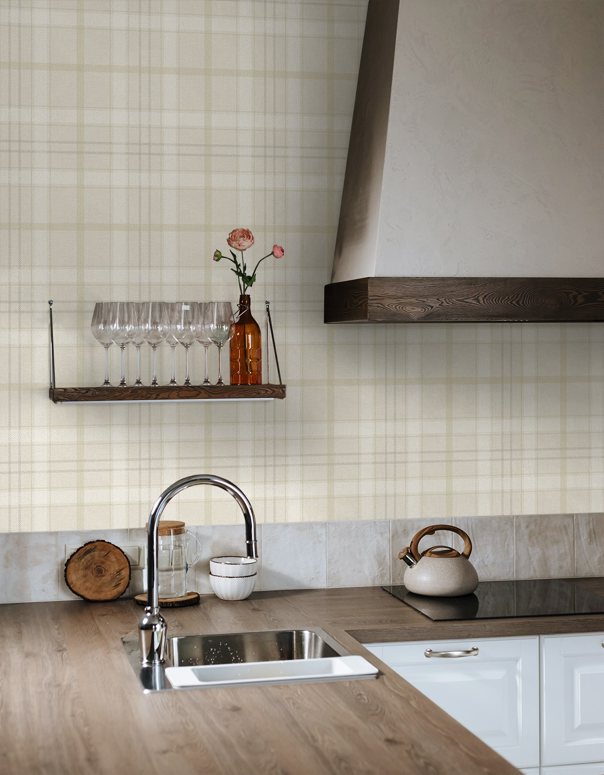 Tailor Plaid Prepasted Wallpaper