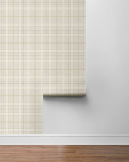 Tailor Plaid Prepasted Wallpaper