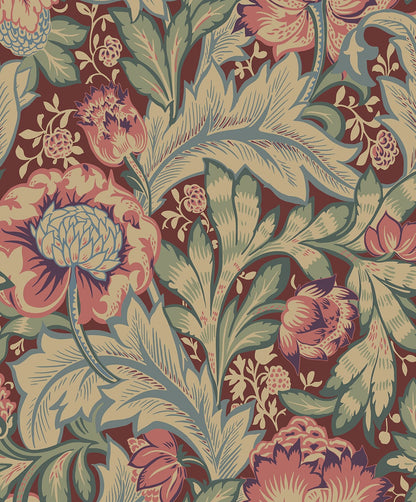 Acanthus Garden Vintage Unpasted Wallpaper