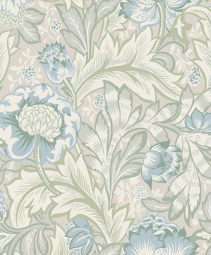Acanthus Garden Vintage Unpasted Wallpaper