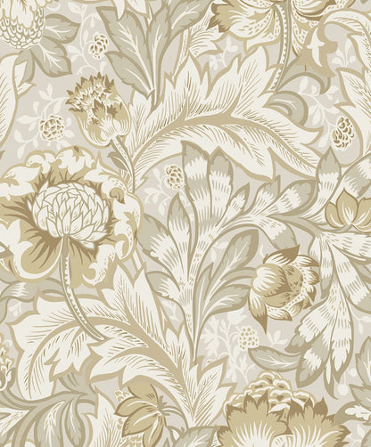 Acanthus Garden Vintage Unpasted Wallpaper