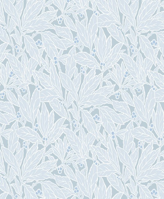 Leaf and Berry Botanical Vintage Unpasted Wallpaper