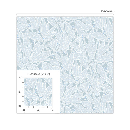 Leaf and Berry Botanical Vintage Unpasted Wallpaper