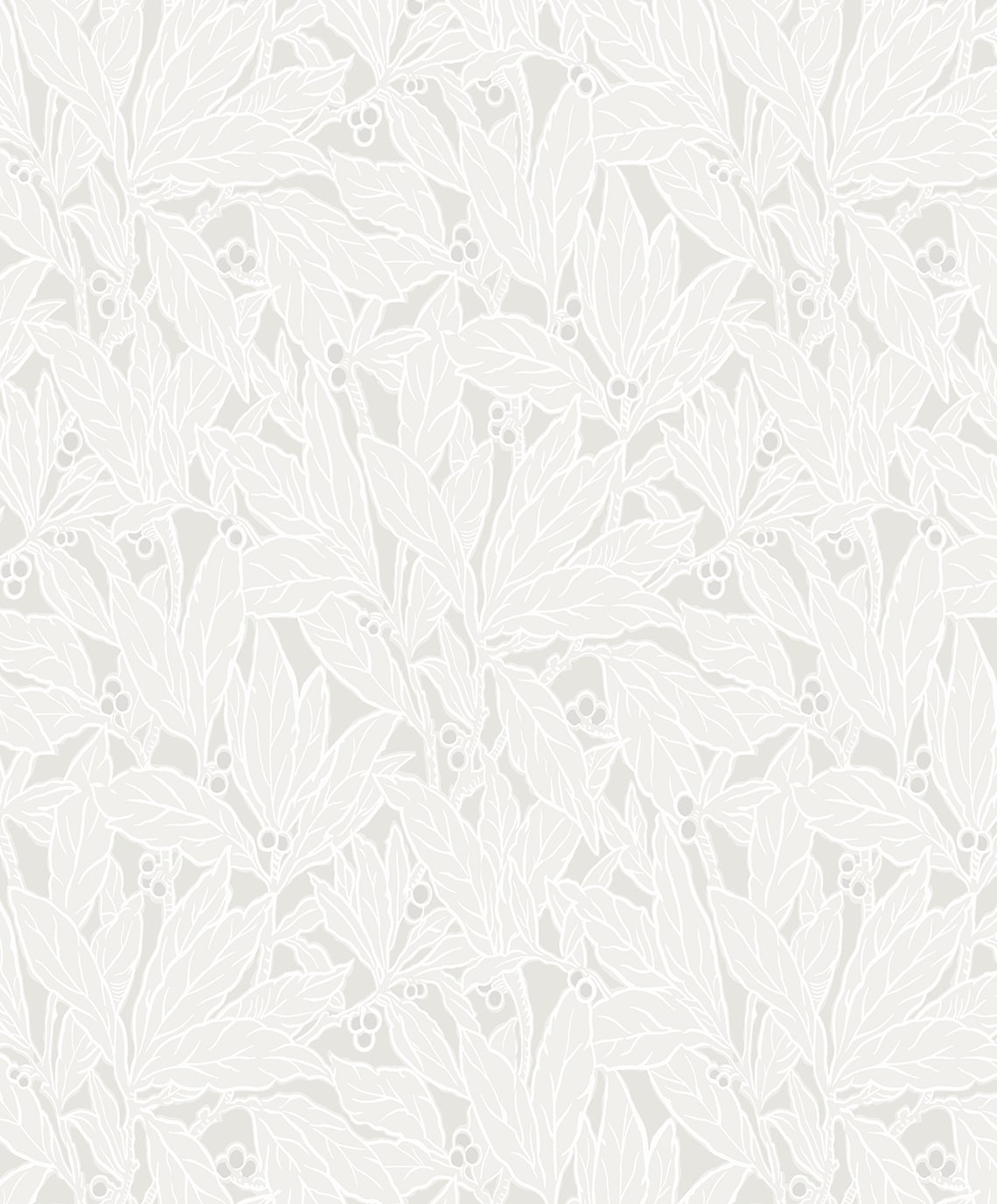 Leaf and Berry Botanical Vintage Unpasted Wallpaper