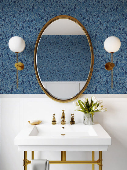 Leaf and Berry Botanical Vintage Unpasted Wallpaper