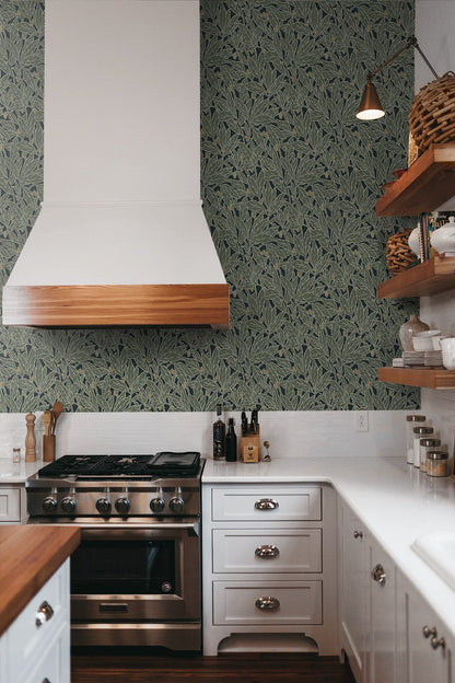 Leaf and Berry Botanical Vintage Unpasted Wallpaper