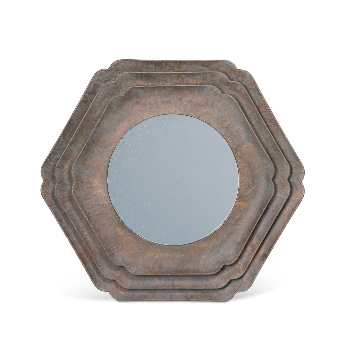 Round Hex Layered Mirror