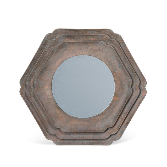 Round Hex Layered Mirror