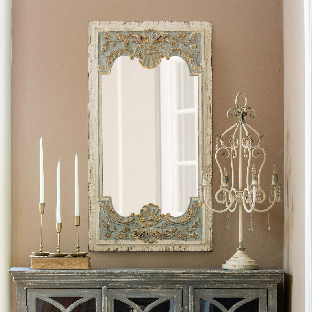 Coquille Carved Wood Mirror from Country French Collection