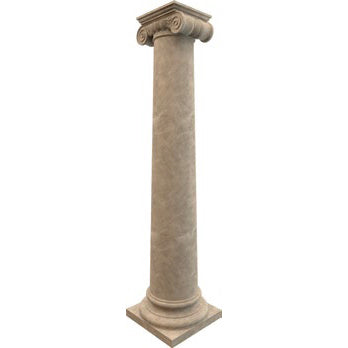 Emperador Light Marble Ionic Greek Hand-carved Column (W)20" (L)24" (H)101"