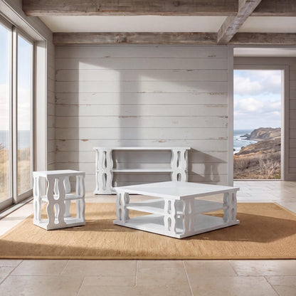 Montauk End Table, Whitewash