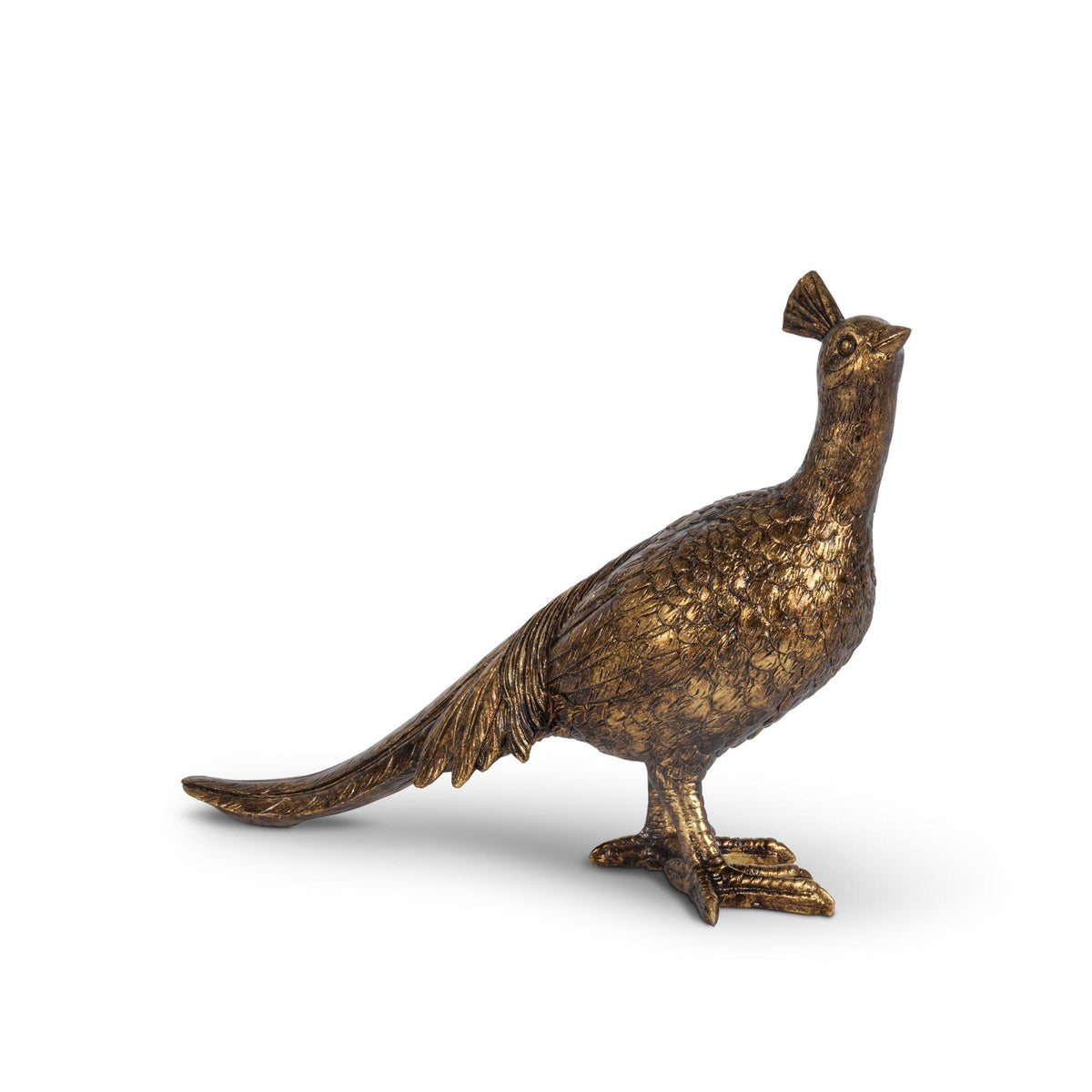 Bronze Resin Tabletop Pheasant, 12.2"L