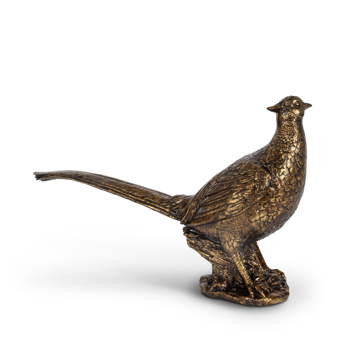 Bronze Resin Tabletop Pheasant, 16.9"L