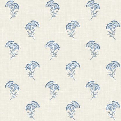 French Country Lotus Branch Floral Unpasted Wallpaper