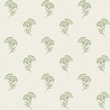 French Country Lotus Branch Floral Unpasted Wallpaper