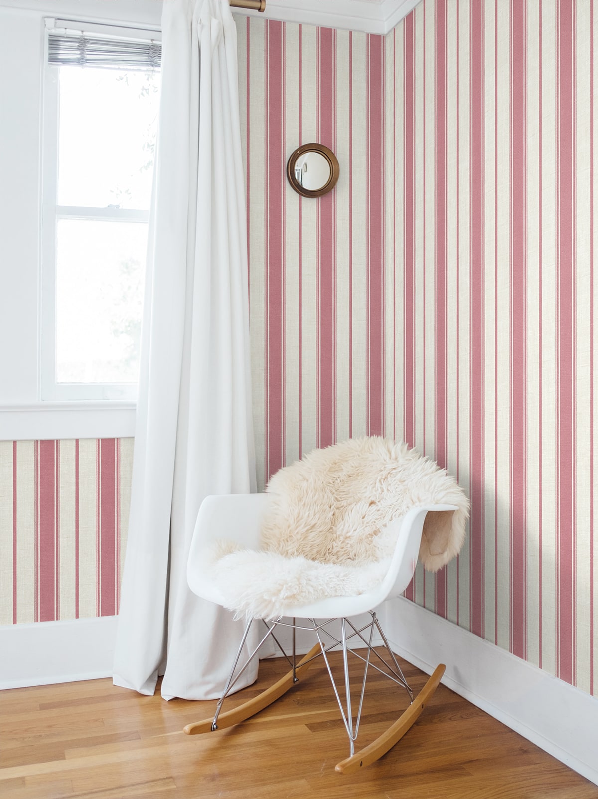 French Country Eliott Linen Stripe Unpasted Wallpaper