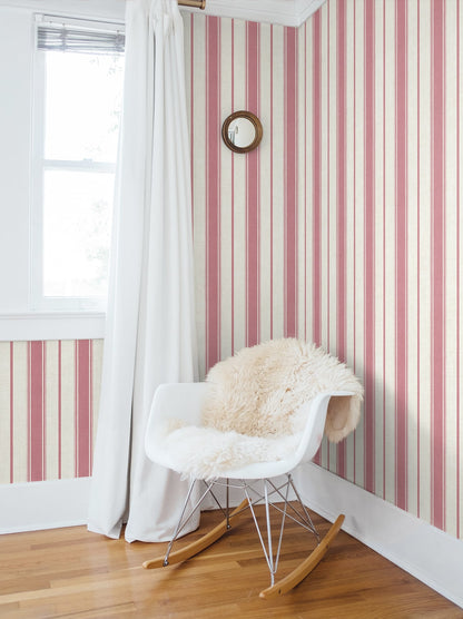 French Country Eliott Linen Stripe Unpasted Wallpaper