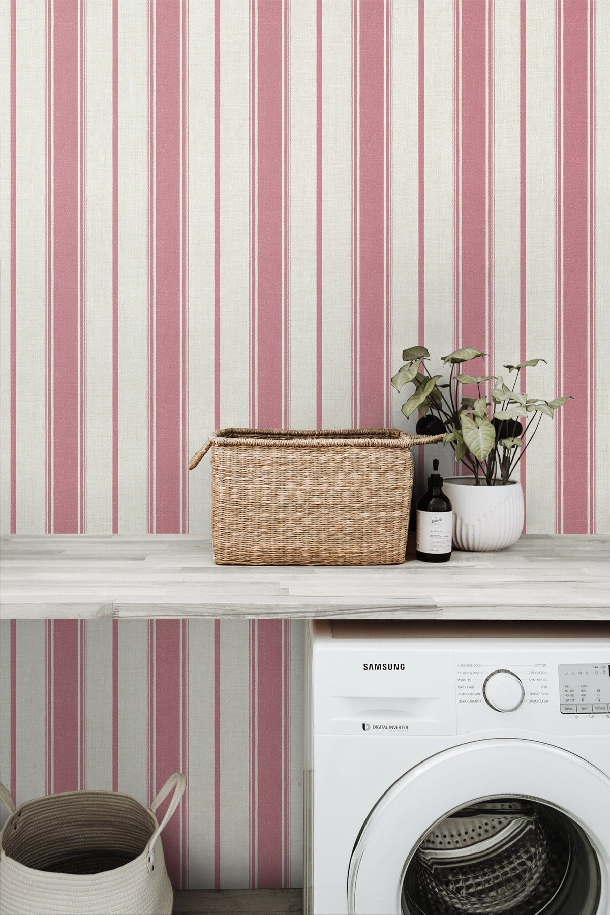 French Country Eliott Linen Stripe Unpasted Wallpaper