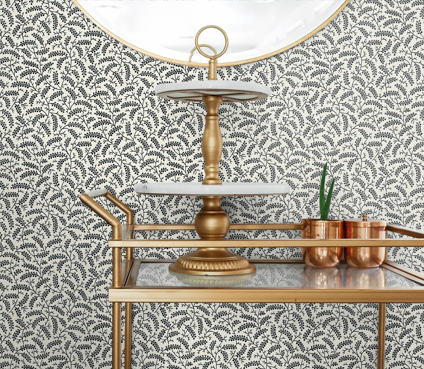 French Country Cossette Botanical Unpasted Wallpaper