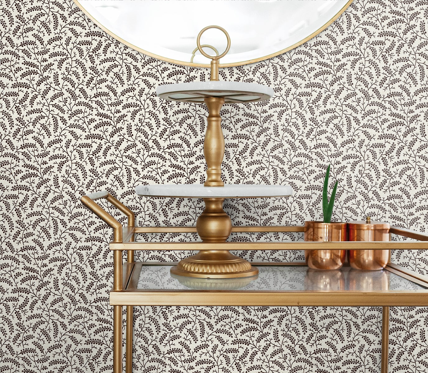French Country Cossette Botanical Unpasted Wallpaper