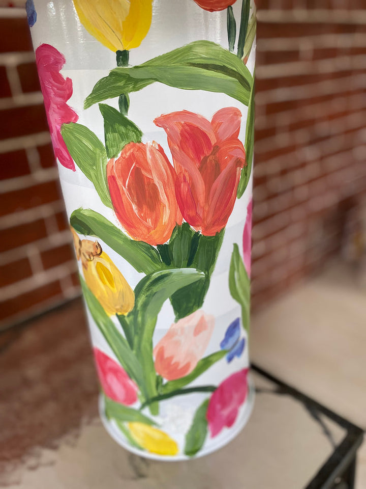 Hand Painted Dutch Tulip Lamp by Dana Gibson
