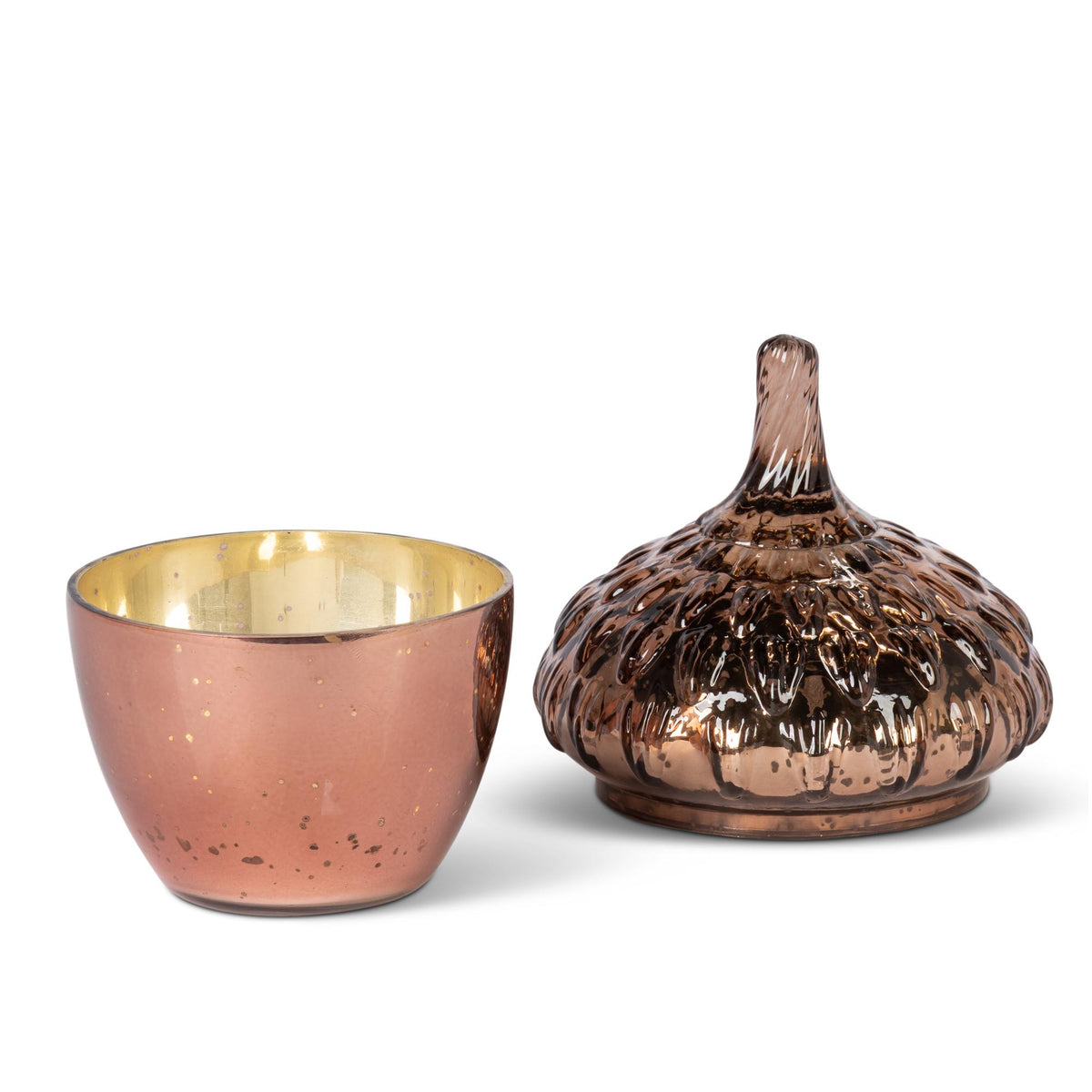 Copper Mercury Glass Holder, 5.75"H