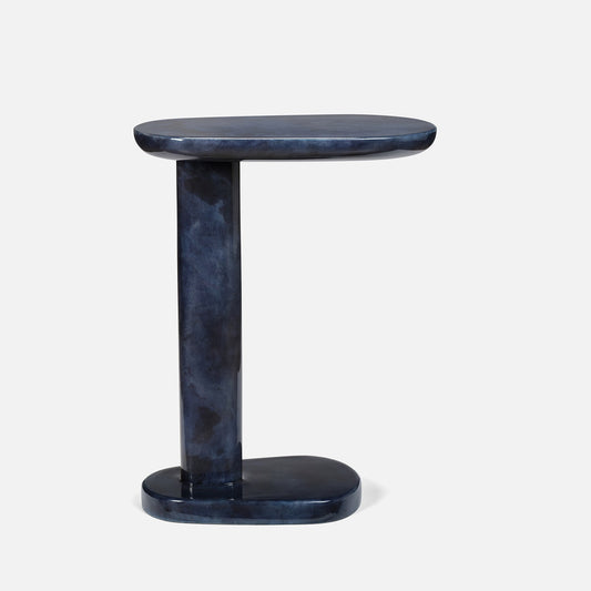 Adam Navy Gloss Vellum Leather / Brass Metal 18"L x 10"W x 24"H