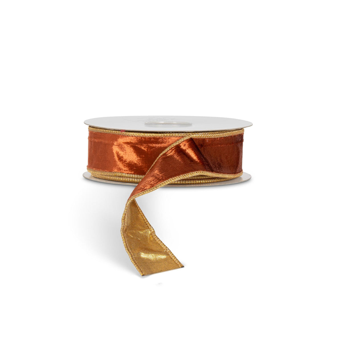 Copper Velvet Metallic Dupioni Fused Ribbon, 10 Yards, 1.5"W