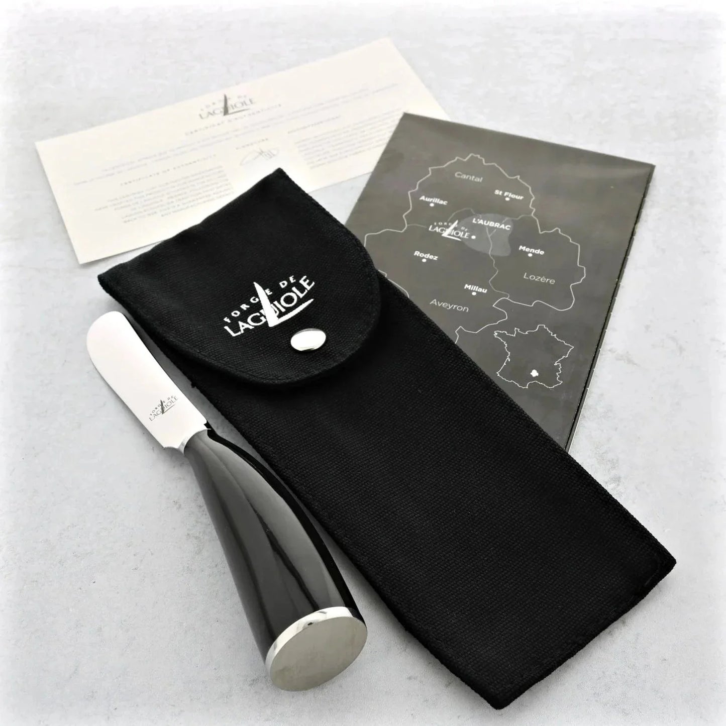 Forge de Laguiole Black Horn Tip Butter Knife