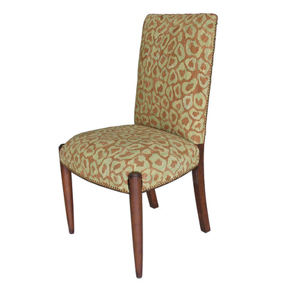 Chair with leopard print pattern on a white background