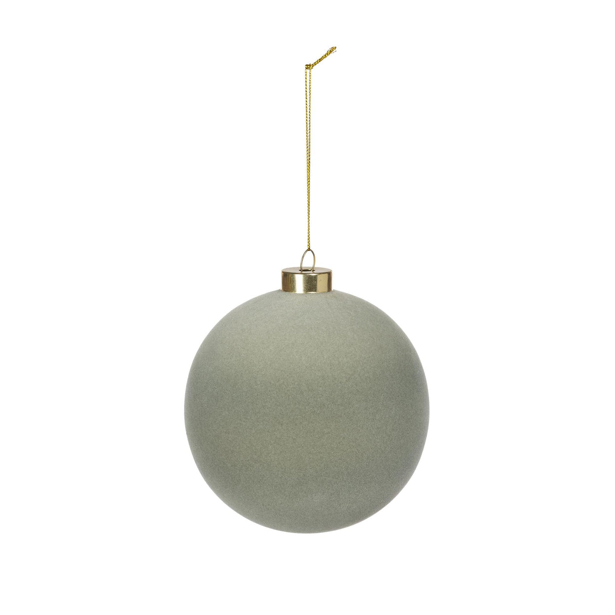 Sage Flocked Ornament, 4.75"