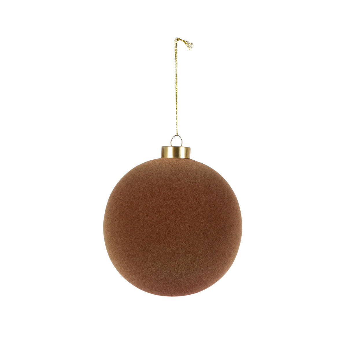 Chestnut Flocked Ornament, 4.75"