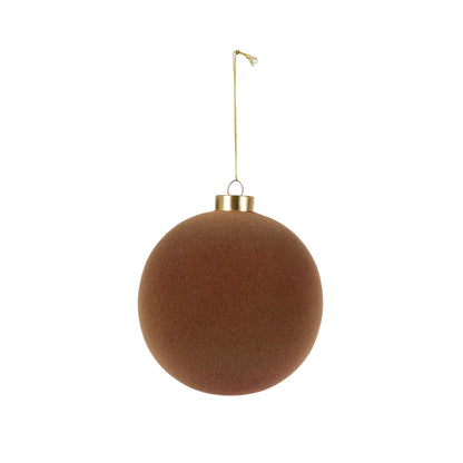 Chestnut Flocked Ornament, 4.75"