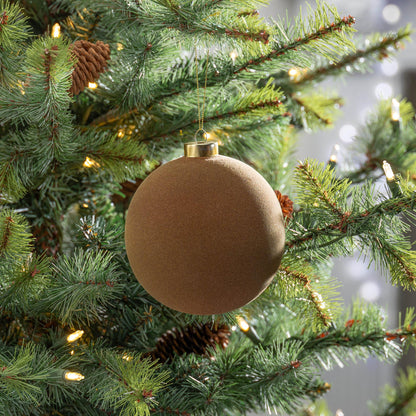 Chestnut Flocked Ornament, 4.75"