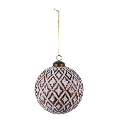White-Washed Diamond Ornament, 2 Assorted Styles
