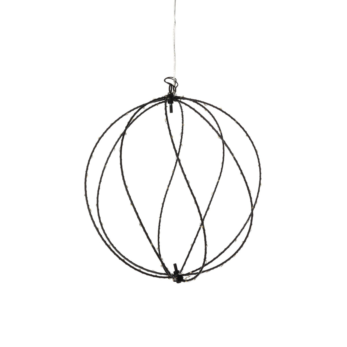 Twinkle Lit Sphere, Black, Small