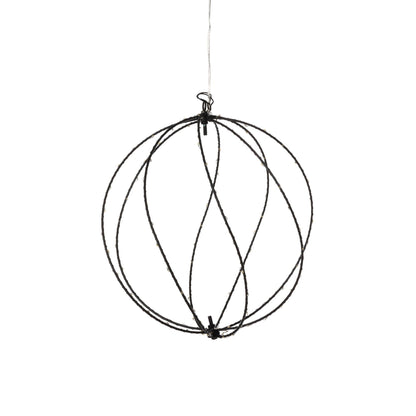 Twinkle Lit Sphere, Black, Small