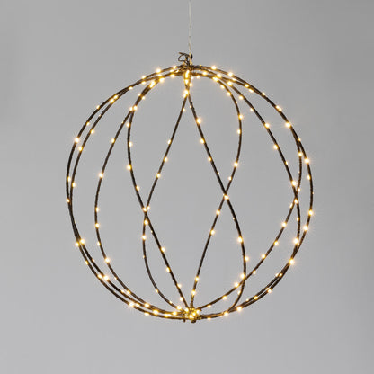 Twinkle Lit Sphere, Black, Medium