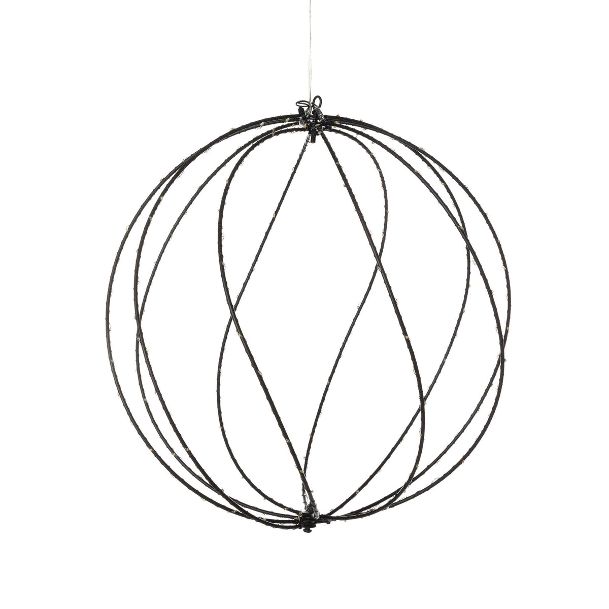 Twinkle Lit Sphere, Black, Medium